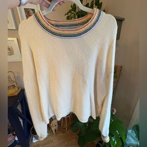 Madewell rainbow trim sweater
